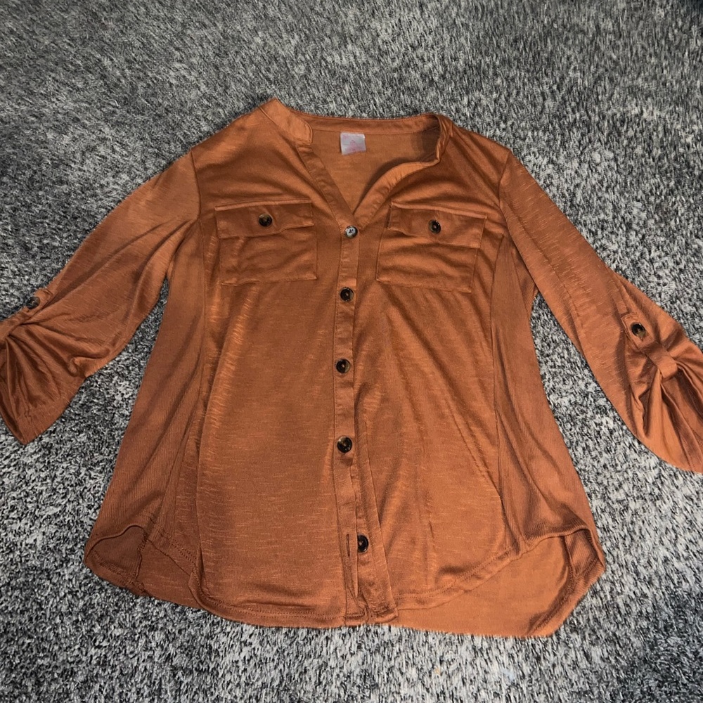 Button up stretchy dress shirt
